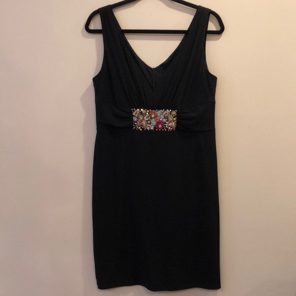 David Meister Dresses & Skirts - David Meister black bead/sequins sleeveless dress